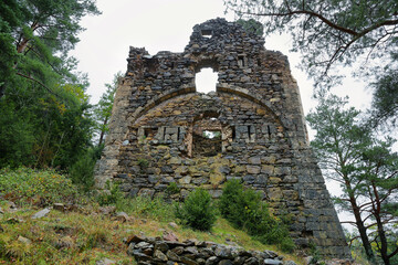 Fort of Ysil in Hecho Valley, Aragonese pyrenees, Huesca province, Spain