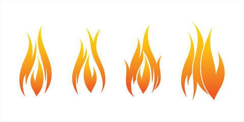 fire vector illustration of isolated fire sign - fire icon in flat style