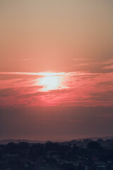 Dawn with clouds and reddish sky concept image