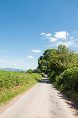 Fototapeta na wymiar Summertime landscape on the border of England and Wales.