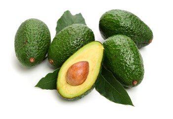 Avocado on a white background