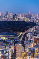 Obraz premium 東京都渋谷区から見た東京の都市景観