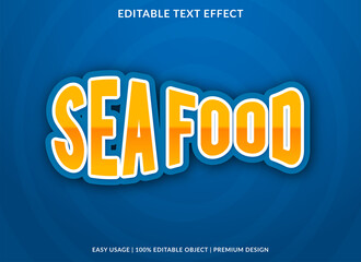 sea food text effect template with bold style use for business logo and brand