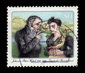 GERMANY - CIRCA 1985: a stamp printed in the Germany shows Johann Peter Hebel, german short story writer, 225th birth anniversary, circa 1985