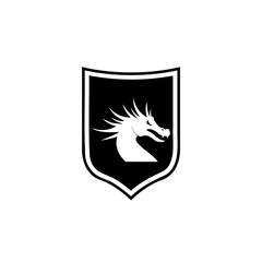Dragon shield logo design isolated on white background