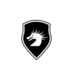 Dragon shield logo design isolated on white background