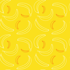 white banana on a yellow background vector illustration for textiles for packaging for children's things