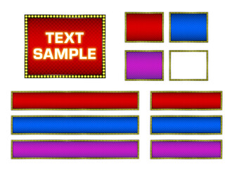 電飾のクールなテロップベース・四角・4種3色セット
