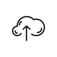Cloud Service And Network Related Line Icon. Database And Online Storage Vector Illustration