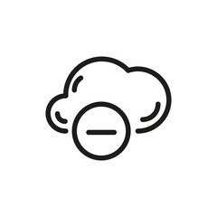Cloud Service And Network Related Line Icon. Database And Online Storage Vector Illustration
