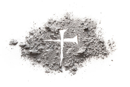 Nail for Jesus cross and crucifixion as symbol of calvary, pain and suffering of son of God on Good Friday, Ash Wednesday, Lent, Good Week and Easter, made of ash or dust