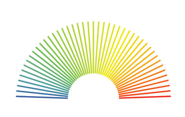 Half circle colorful lines. vector