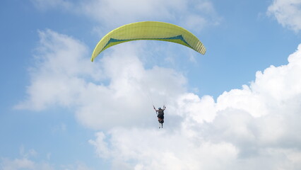 paragliding in the sky