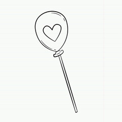 beautiful bright uncolor illustration on the theme of love