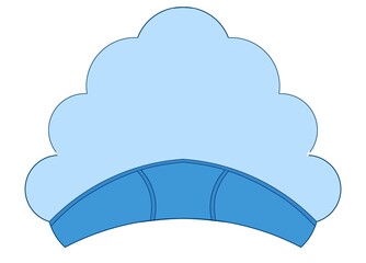 Kokoshnik - Russian national women's headdress. Design of ethnic folk costume.