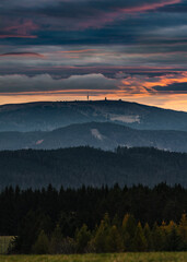 sunset in the mountains - black forest