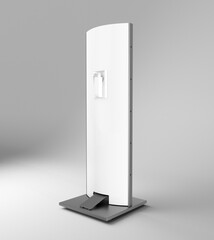 Totem mockup of Alcohol Gel. 3D Illustration.