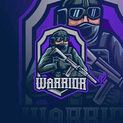 soldier sniper gasmask esport logo gaming for your team 
