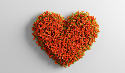 Obraz na płótnie Canvas Spring summer flowers in heart shape. Love environment