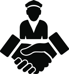 Driver, meet and greet, transparent prices, reliable services professional icons for web and print media uses.