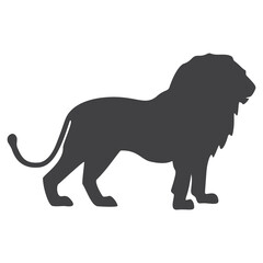 Lion silhouette, icon. Vector illustration on a white background.