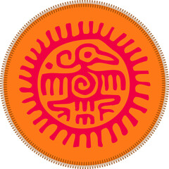 vector ethnic badge, embroidery design