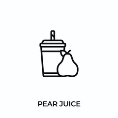 pear juice icon vector. pear juice  sign symbol for modern design. Vector illustration	