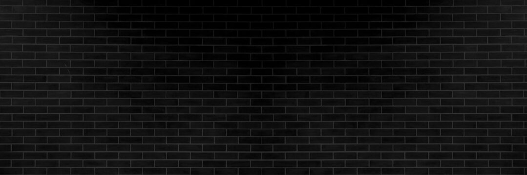 Black brick wall for texture background