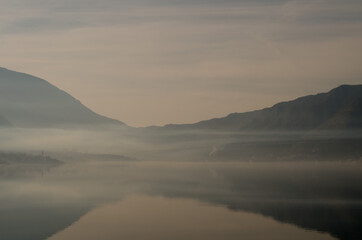 Fototapeta na wymiar Misty Morning on the Bay