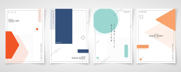 Abstract minimal design of set brochure geometric pattern template. Overlapping with element style of cover a4 background. illustration vector