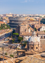 Fototapeta na wymiar Close up of Colosseum in Rome, Italy