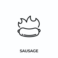 sausage icon vector. sausage sign symbol for modern design. Vector illustration	