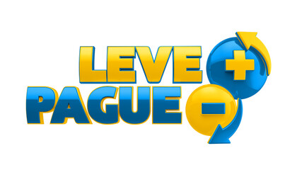 Label for marketing. Pay less, take more. 3d render