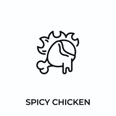 spicy chicken icon vector. spicy chicken sign symbol for modern design. Vector illustration	