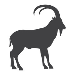 Goat silhouette, icon. Vector illustration on a white background.