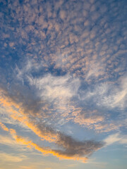 Naklejka na ściany i meble Magic clouds scape in the bright blue sky background
