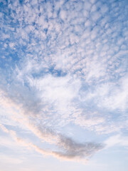 Magic clouds scape in the bright blue sky background