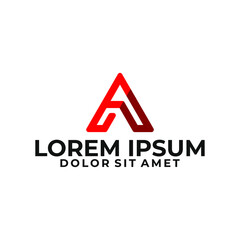 Initial letter A, AE or EA logo template with modern geometric rounded triangle illustration in flat design monogram