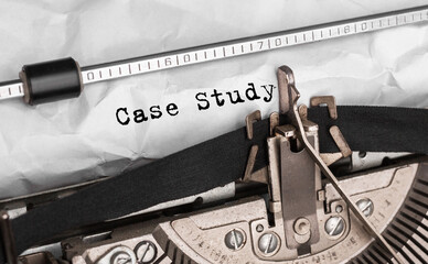 Text Case Study typed on retro typewriter