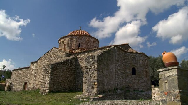 Rhodes Greeece : Time-lapse of the Byzantine monastery in Thari 