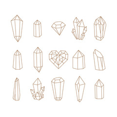 Set of crystals. Vector illustration