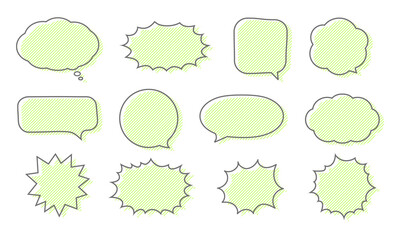 吹き出し　イラスト　素材　ポップ
