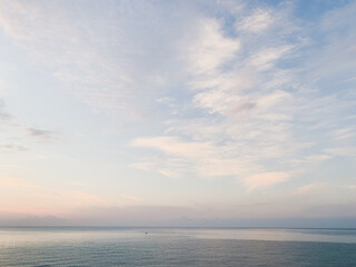 Magic clouds scape in the bright blue sky background
