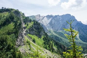 Fototapeta na wymiar Miroir d'Argentine, au dessus de Villars-Bretaye dans les Alpes suisses