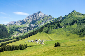 Alpage de Solalex au dessus de Villars, Alpes Suisse