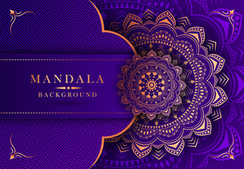 Luxury mandala background with golden arabesque pattern east style Design Template