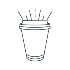 cup of coffee, Coffee to go icon, Coffee to go stamp icon, Coffee to go line icon
