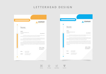 Modern company business letterhead template with red & black shapes Vector