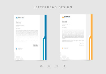 General business letterhead template with red and blue wavy shape Vector