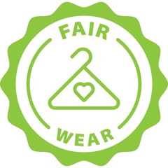 fair wear green badge rounded outline stamp icon